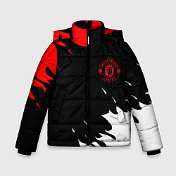 Куртка зимняя для мальчика Manchester United flame fc, цвет: 3D-черный