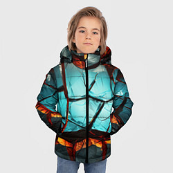Куртка зимняя для мальчика Абстрактные камни разломленные, цвет: 3D-черный — фото 2