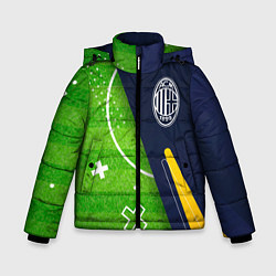 Куртка зимняя для мальчика AC Milan football field, цвет: 3D-черный