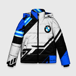 Куртка зимняя для мальчика BMW спортивная геометрия, цвет: 3D-светло-серый
