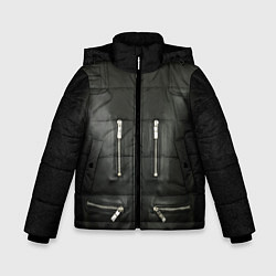 Куртка зимняя для мальчика Terminator first - leather jacket, цвет: 3D-светло-серый