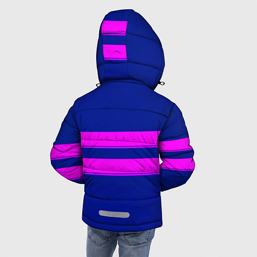 Зимняя куртка для мальчика Фриск frisk Undertale полосы / 3D-Светло-серый – фото 4