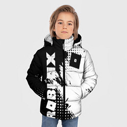 Куртка зимняя для мальчика Роблокс - черно-белая абстракция, цвет: 3D-черный — фото 2