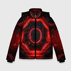 Куртка зимняя для мальчика Nvidia style black and red neon, цвет: 3D-красный