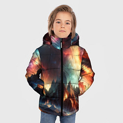 Куртка зимняя для мальчика Space landscape with mountains, цвет: 3D-красный — фото 2