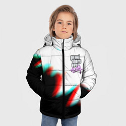 Куртка зимняя для мальчика GTA glitch текстура вайсити, цвет: 3D-черный — фото 2