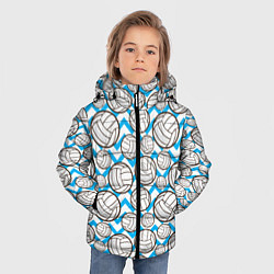 Куртка зимняя для мальчика Мячи волейбольные паттерн, цвет: 3D-светло-серый — фото 2
