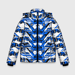 Куртка зимняя для мальчика Сине-белая техно броня, цвет: 3D-светло-серый