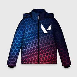 Куртка зимняя для мальчика Valorant неоновые соты, цвет: 3D-черный