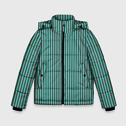 Зимняя куртка для мальчика Полосы серо-бирюзовый