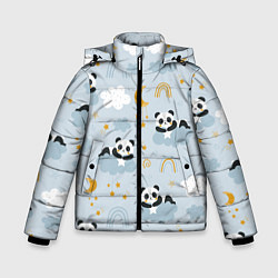 Куртка зимняя для мальчика Панда на облаках, цвет: 3D-красный