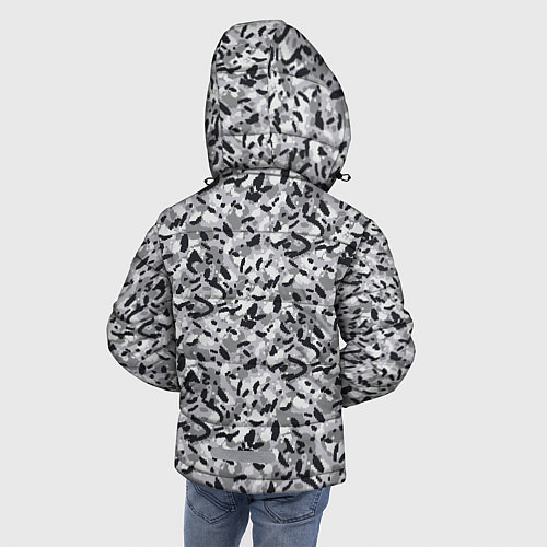 Зимняя куртка для мальчика Пикселированный городской серый камуфляж / 3D-Светло-серый – фото 4