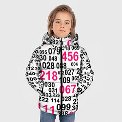 Куртка зимняя для мальчика Игра в кальмара паттерн чисел, цвет: 3D-красный — фото 2