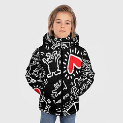 Куртка зимняя для мальчика Kit Haring little men, цвет: 3D-черный — фото 2
