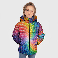 Куртка зимняя для мальчика Радужные узоры яркие, цвет: 3D-светло-серый — фото 2