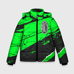 Куртка зимняя для мальчика AC Milan sport green, цвет: 3D-черный