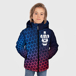 Куртка зимняя для мальчика FNAF неоновые соты, цвет: 3D-черный — фото 2