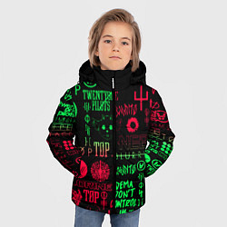 Куртка зимняя для мальчика Twenty one pilots pattern rock steel, цвет: 3D-черный — фото 2