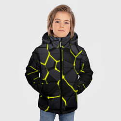 Куртка зимняя для мальчика Желтые плиты киберпанк, цвет: 3D-черный — фото 2