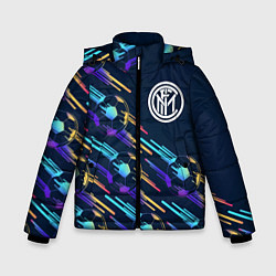 Куртка зимняя для мальчика Inter градиентные мячи, цвет: 3D-черный