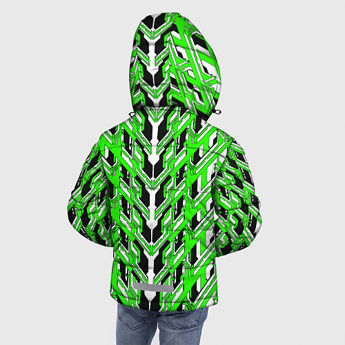Зимняя куртка для мальчика Зелёная техно броня / 3D-Светло-серый – фото 4