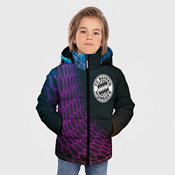 Куртка зимняя для мальчика Bayern футбольная сетка, цвет: 3D-черный — фото 2