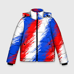 Куртка зимняя для мальчика Триколор штрихи красок, цвет: 3D-красный