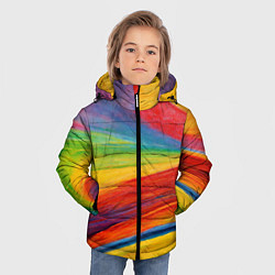 Куртка зимняя для мальчика Рисунок масляной пастелью, цвет: 3D-светло-серый — фото 2