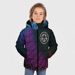 Куртка зимняя для мальчика Leicester City футбольная сетка, цвет: 3D-черный — фото 2