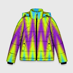 Куртка зимняя для мальчика Неоновые зигзаги, цвет: 3D-красный