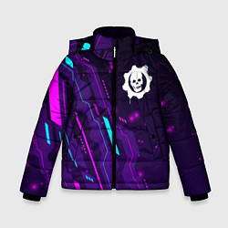 Куртка зимняя для мальчика Gears of War neon gaming, цвет: 3D-черный