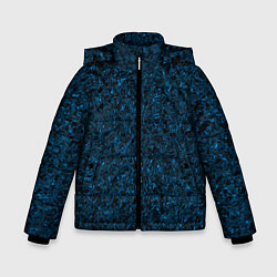 Куртка зимняя для мальчика Тёмный синий текстура, цвет: 3D-светло-серый
