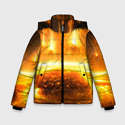Куртка зимняя для мальчика Солнечная плазма вспышки, цвет: 3D-черный