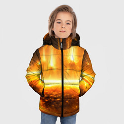 Куртка зимняя для мальчика Солнечная плазма вспышки, цвет: 3D-черный — фото 2