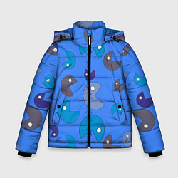 Куртка зимняя для мальчика Кусака ПакМан паттерн, цвет: 3D-светло-серый