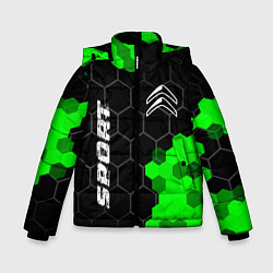 Куртка зимняя для мальчика Citroen green sport hexagon, цвет: 3D-черный