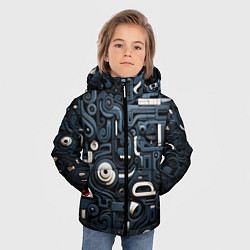 Куртка зимняя для мальчика Паттерн-узор из толстых линий, цвет: 3D-красный — фото 2