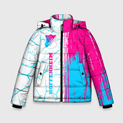 Куртка зимняя для мальчика Hoffenheim neon gradient style по-вертикали, цвет: 3D-черный