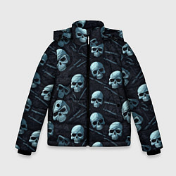 Куртка зимняя для мальчика Черепа с ножами, цвет: 3D-черный