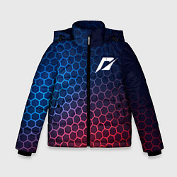 Куртка зимняя для мальчика Need for Speed неоновые соты, цвет: 3D-черный