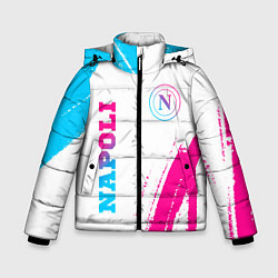 Куртка зимняя для мальчика Napoli neon gradient style вертикально, цвет: 3D-черный