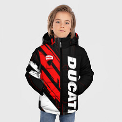 Куртка зимняя для мальчика Ducati - красный технологический, цвет: 3D-черный — фото 2