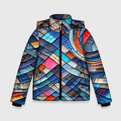 Куртка зимняя для мальчика Абстрактный авангардный пэчворк - нейросеть, цвет: 3D-светло-серый