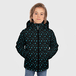 Куртка зимняя для мальчика Чёрный с голубыми звёздочками паттерн, цвет: 3D-черный — фото 2