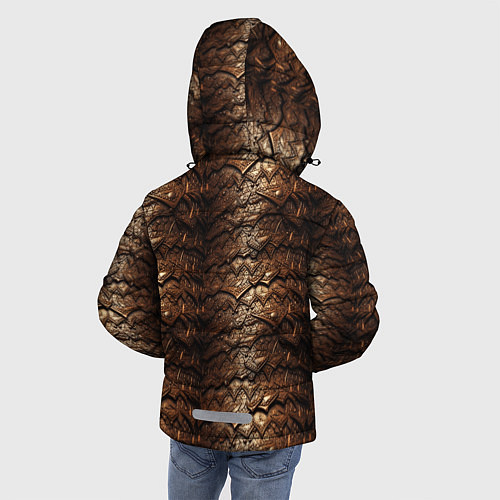 Зимняя куртка для мальчика Коричневая металлическая текстура / 3D-Светло-серый – фото 4