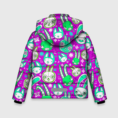 Зимняя куртка для мальчика Разноцветные зайцы / 3D-Светло-серый – фото 2
