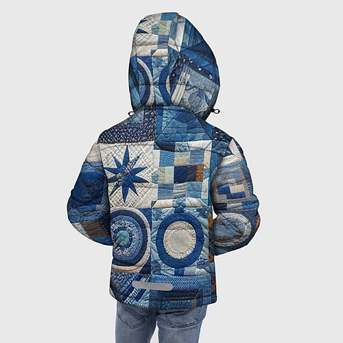 Зимняя куртка для мальчика Denim patchwork - ai art / 3D-Светло-серый – фото 4