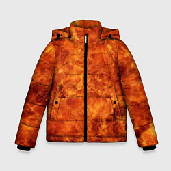 Куртка зимняя для мальчика Пламя 8бит текстура, цвет: 3D-черный