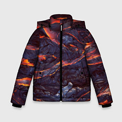 Куртка зимняя для мальчика Лавовые реки, цвет: 3D-черный