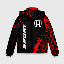 Куртка зимняя для мальчика Honda red sport tires, цвет: 3D-черный